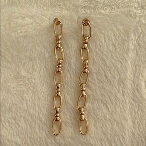 Elegant Gold Chain Link Earrings